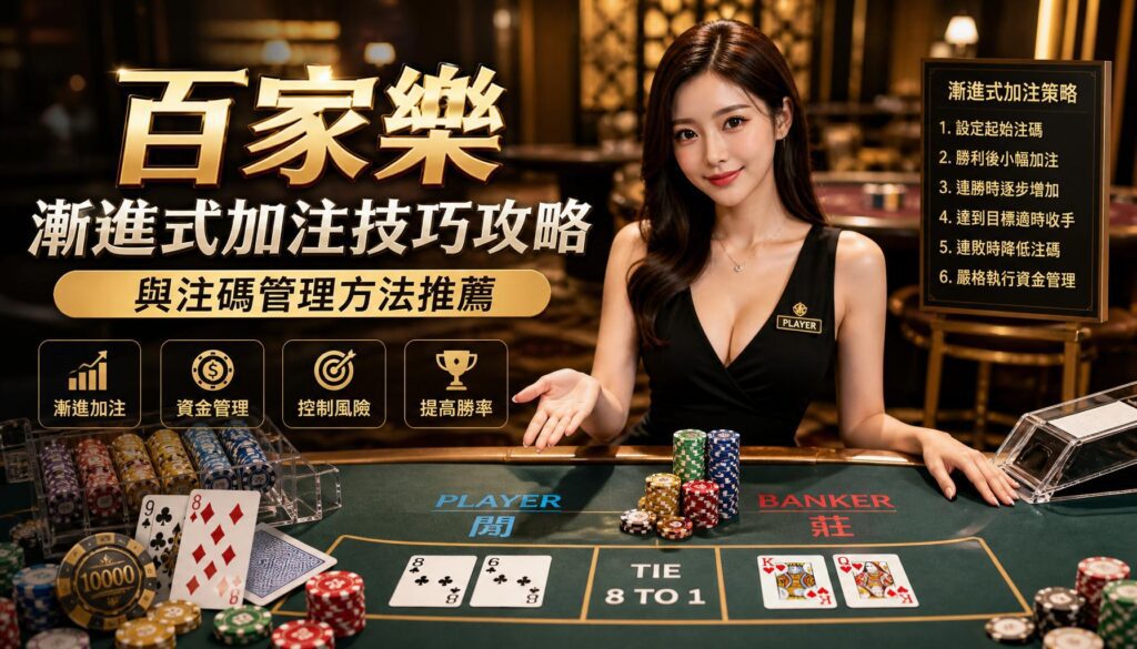 百家樂漸進式加注技巧攻略與注碼管理方法推薦